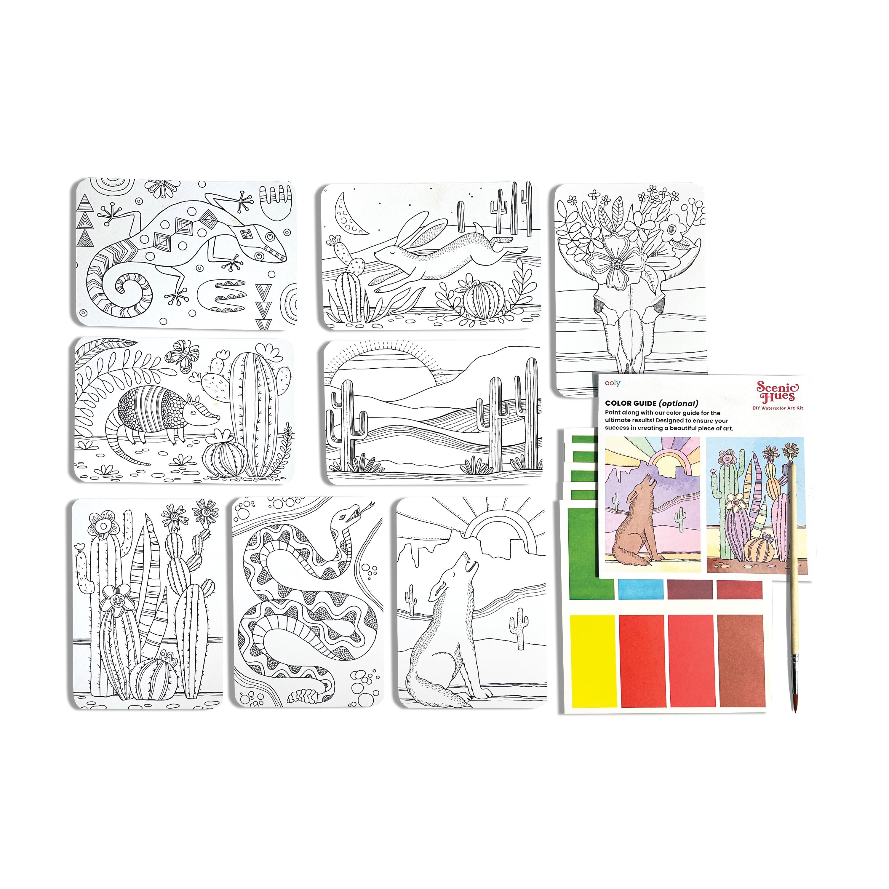 Ooly - scenic hues - diy watercolor art kit