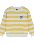 Bonmot - sweatshirt - wide stripes - ivory & yellow