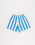 Maison Mangostan - stripe sweat shorts - blue