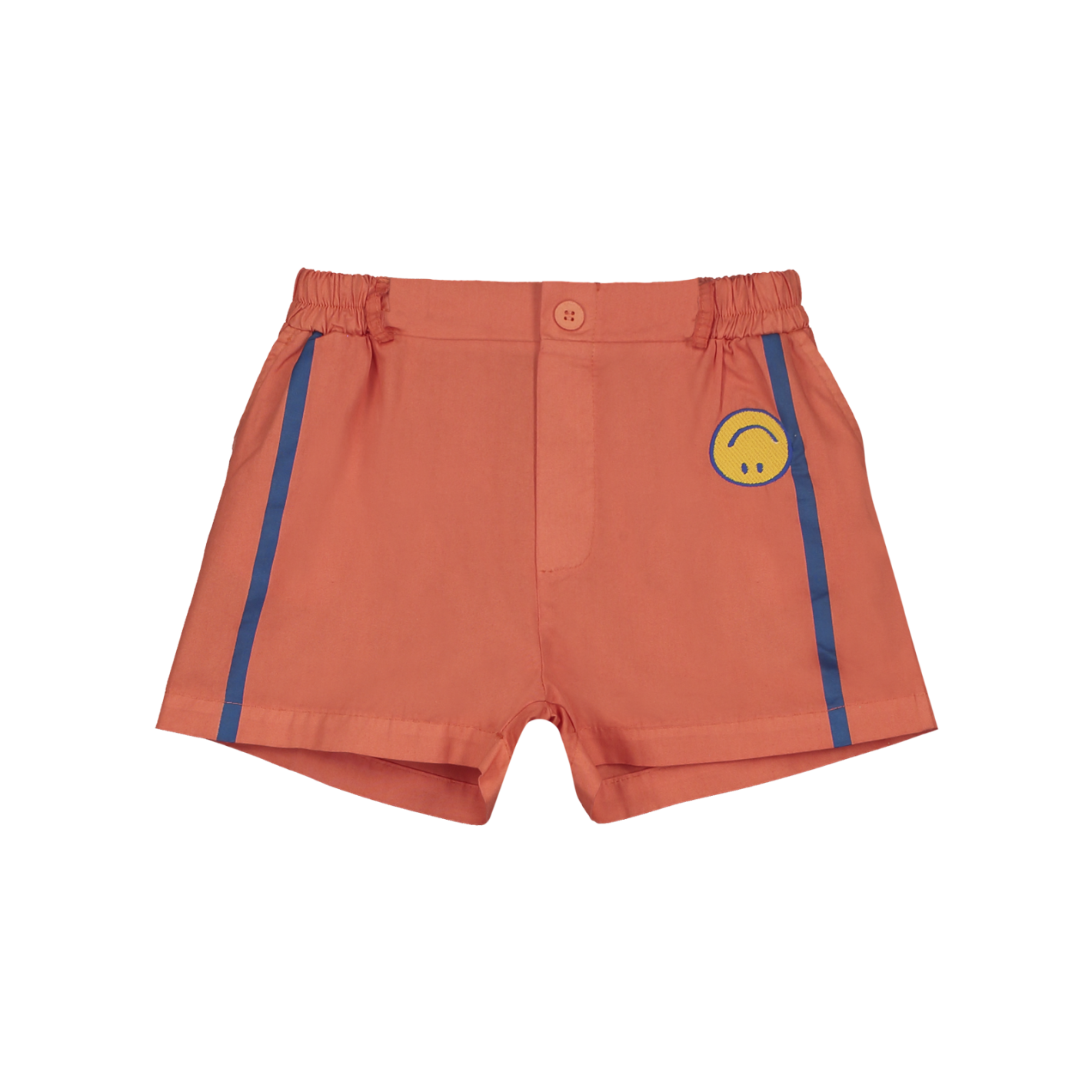 Bonmot - kids shorts - side stripes smiley - saffron
