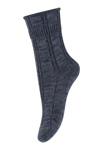 MP Denmark - wool socks - 10-59054-0 498 - dark denim melange