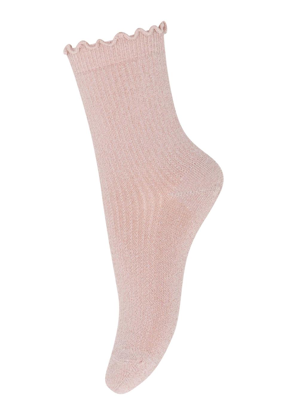 Mp Denmark - doris glitter socks - 77236 853 - rose dust