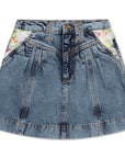 Repose ams - bob denim skirt - acid color block