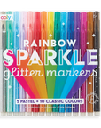 Ooly - rainbow sparkle glitter markers - set of 15