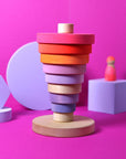 Grimm's - conical tower - neon pink