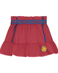 Bonmot - kids mini skirt - side stripes smiley - red