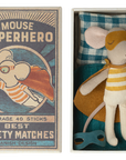 Maileg - super hero little brother mouse in matchbox