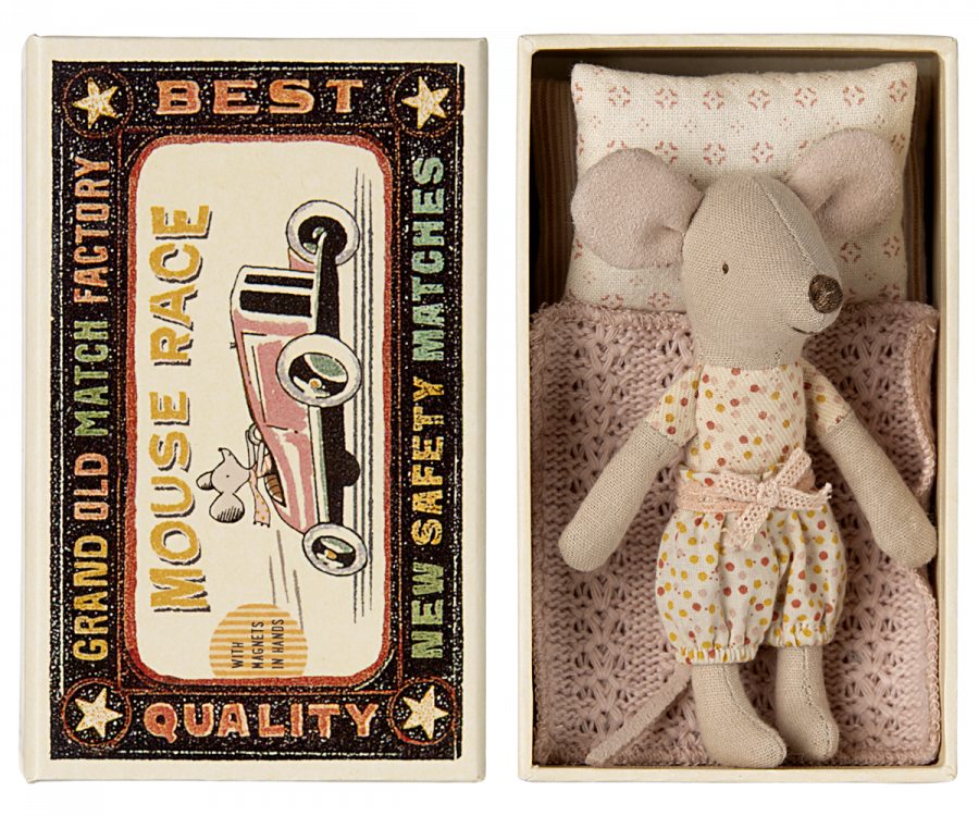 Maileg - little sister mouse in matchbox