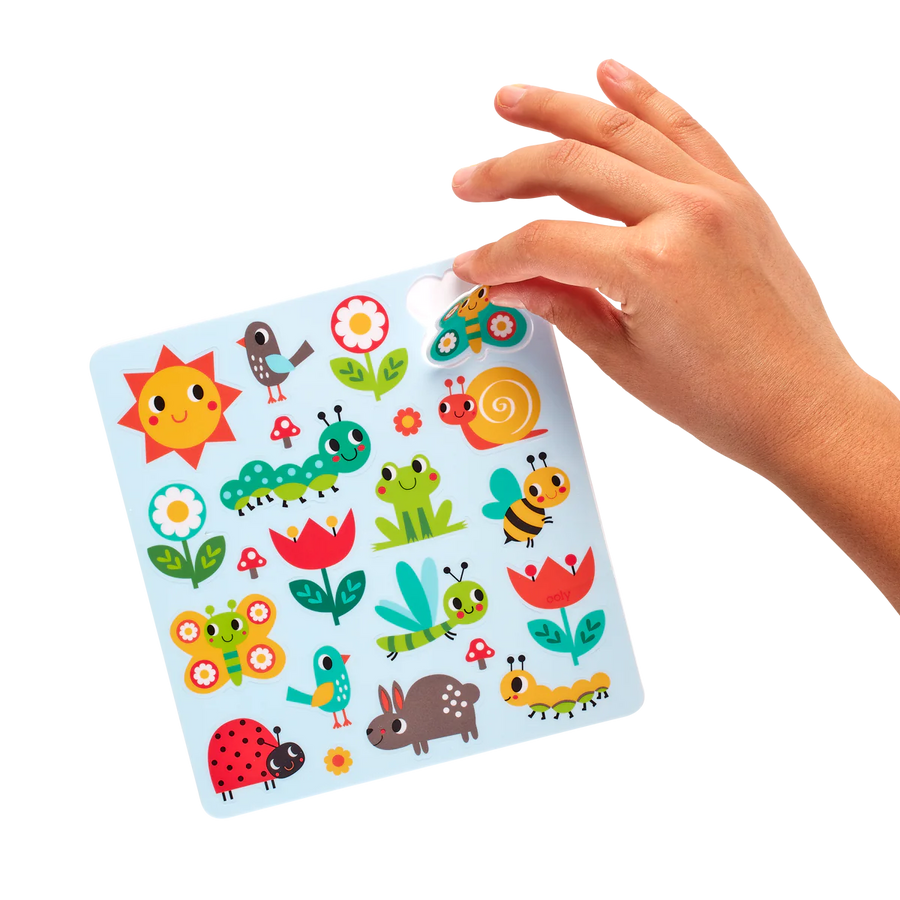 Ooly - play again - reusable sticker fun - sunshine garden