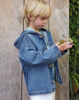 Play up - kids - hooded denim jacket - blue