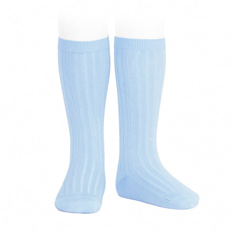 Condor - basic rib knee high socks - 2.016/2 410 - baby blue