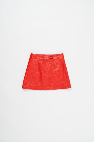 Maison Mangostan - wrinkled skirt - red
