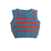 Long Live the Queen - knitted spencer - blue stripe