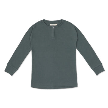 Phil and phae - henley top baby LS - blue emerald