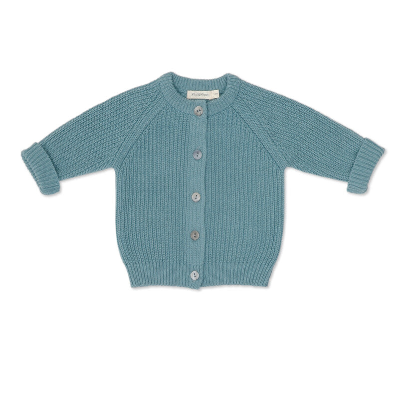 Phil and phae - cashmere baby cardigan- topaz blue