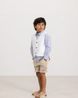 Marmar - tommy - kids poplin shirt - bolich blue stripes