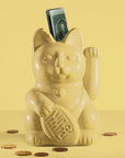 Lucky cat - money box - light yellow