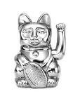 Lucky cat - cosmic waving cat - shiny silver