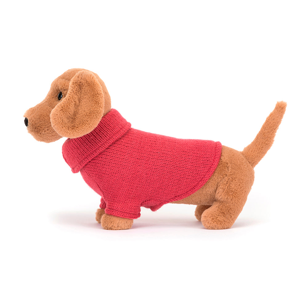 Jellycat - pink sweater Sausage Dog