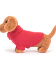 Jellycat - pink sweater Sausage Dog