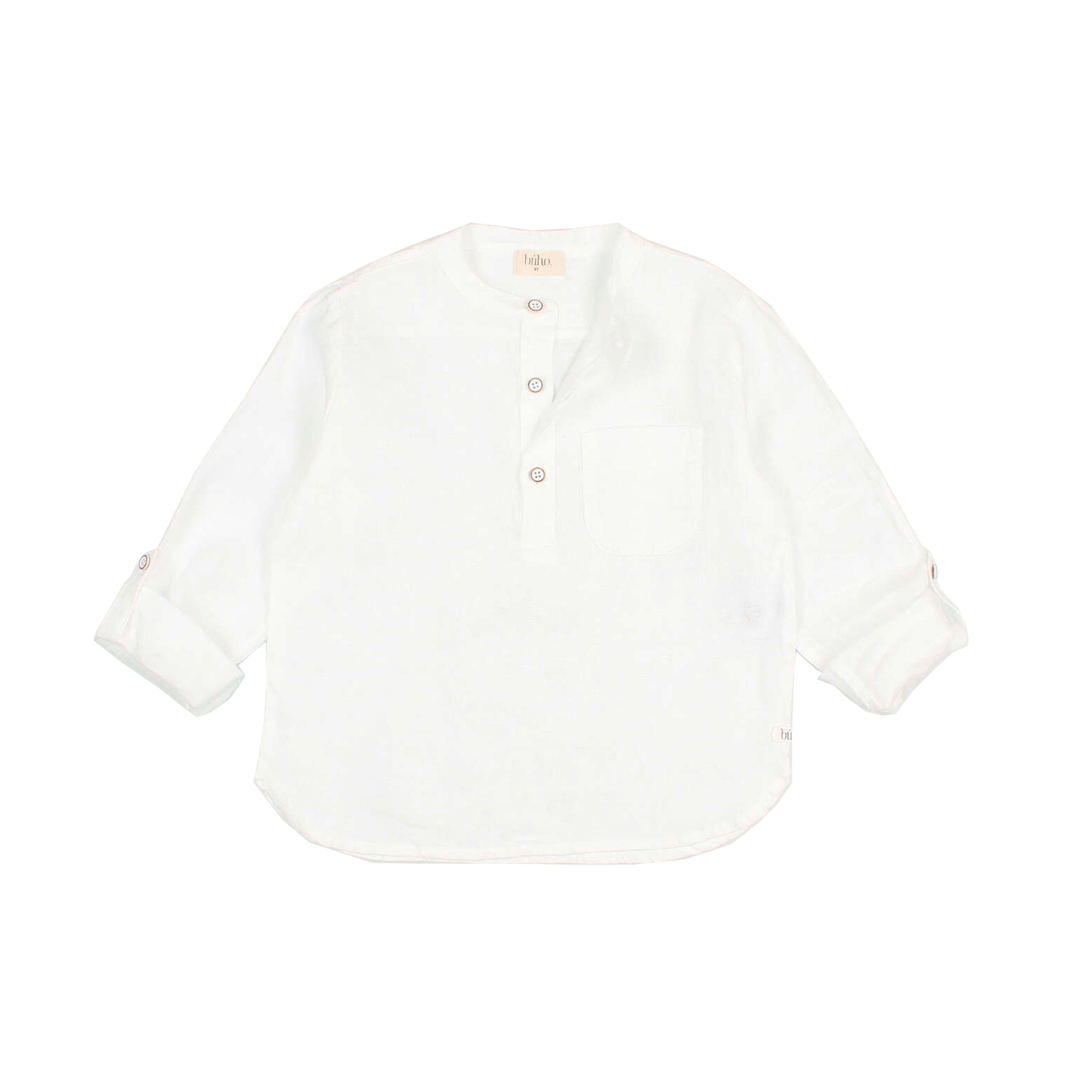 Buho - kids - linen kurta shirt - white