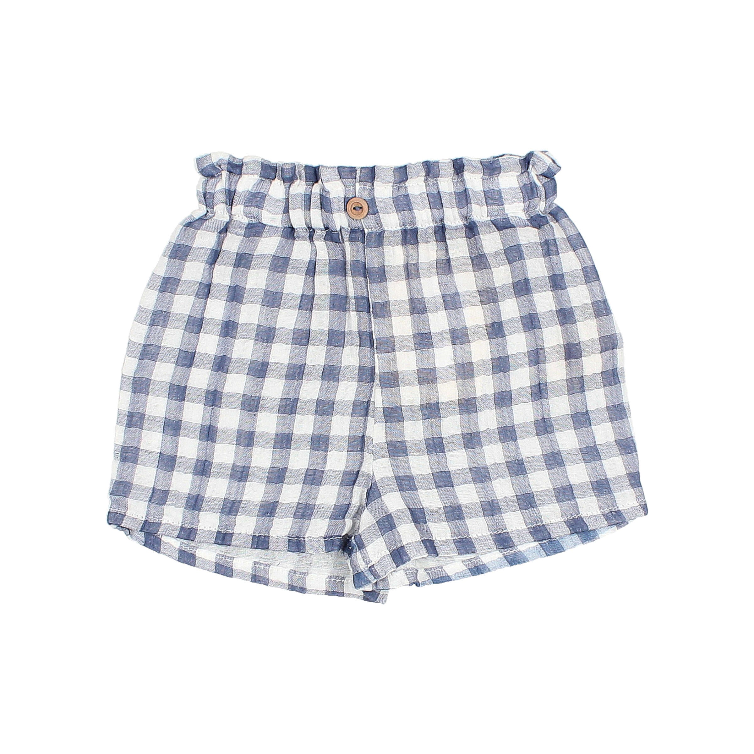 Buho - bb - gingham shorts - blue stone