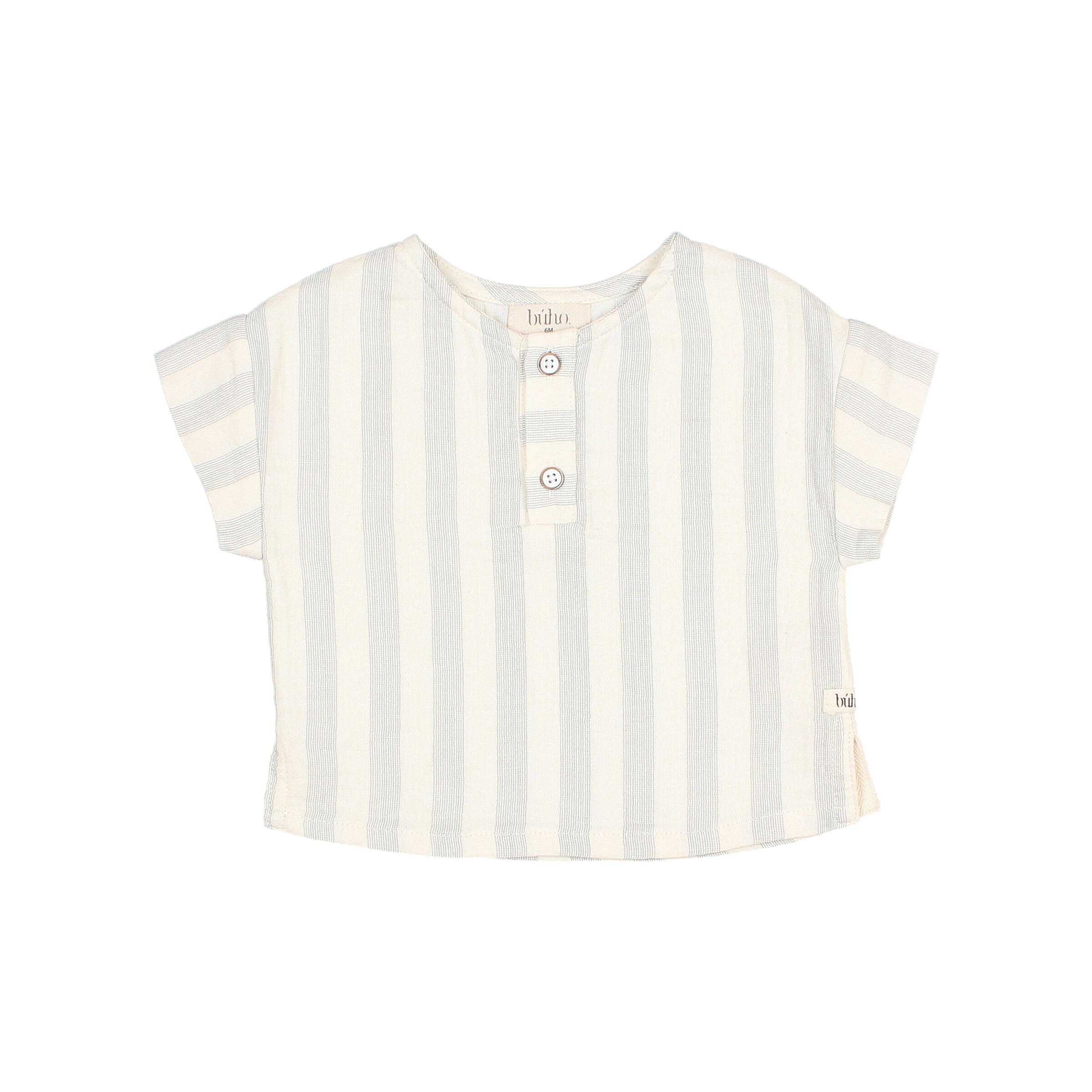 Buho - bb - stripes shirt - sky grey