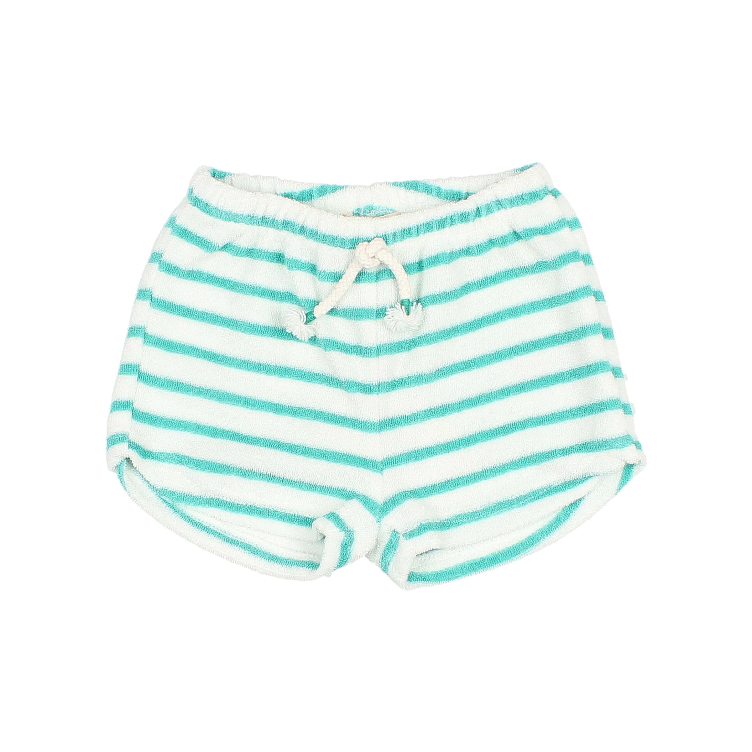 Buho - bb - terry stripes shorts - pool green