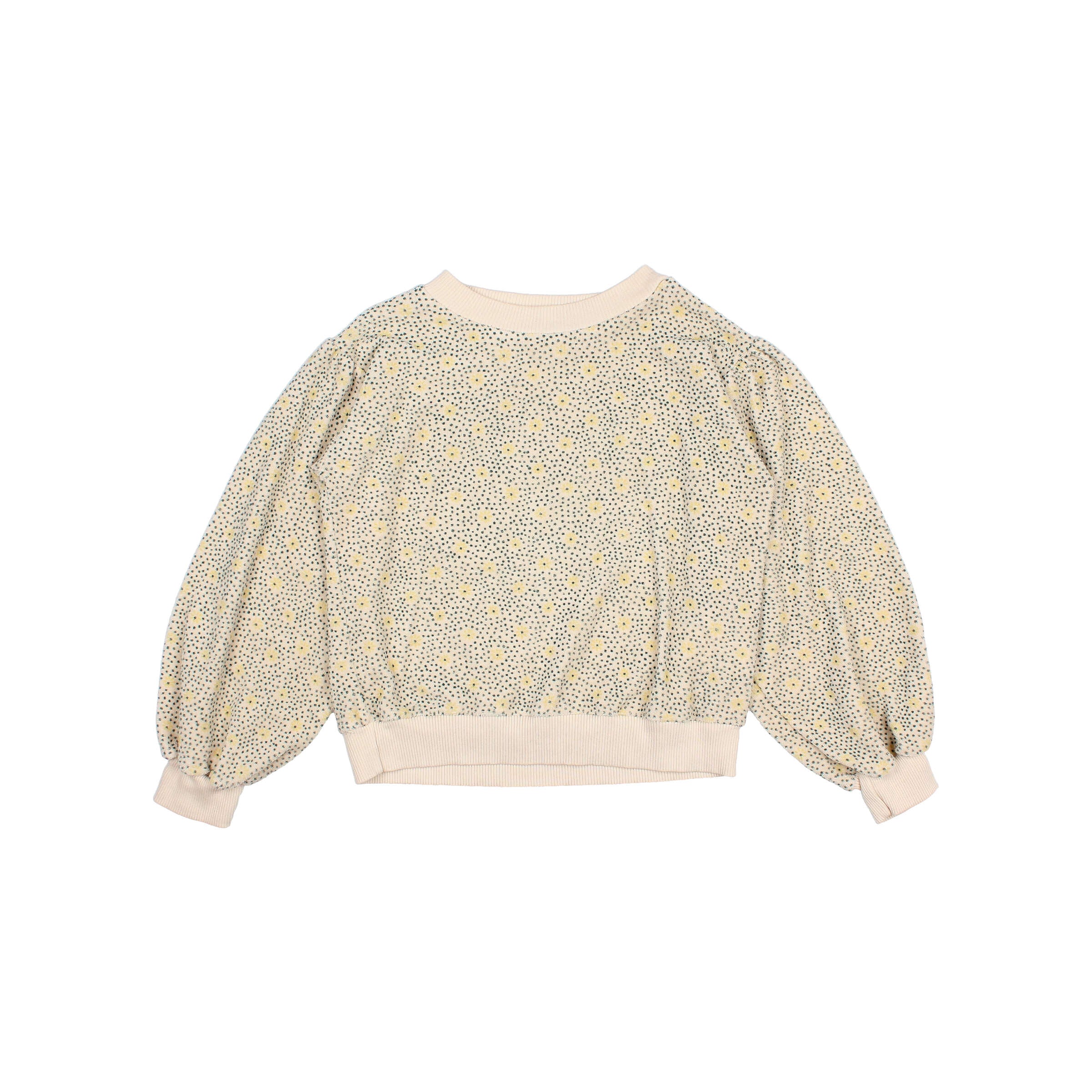 Buho - kids - flower dots sweatshirt - sand