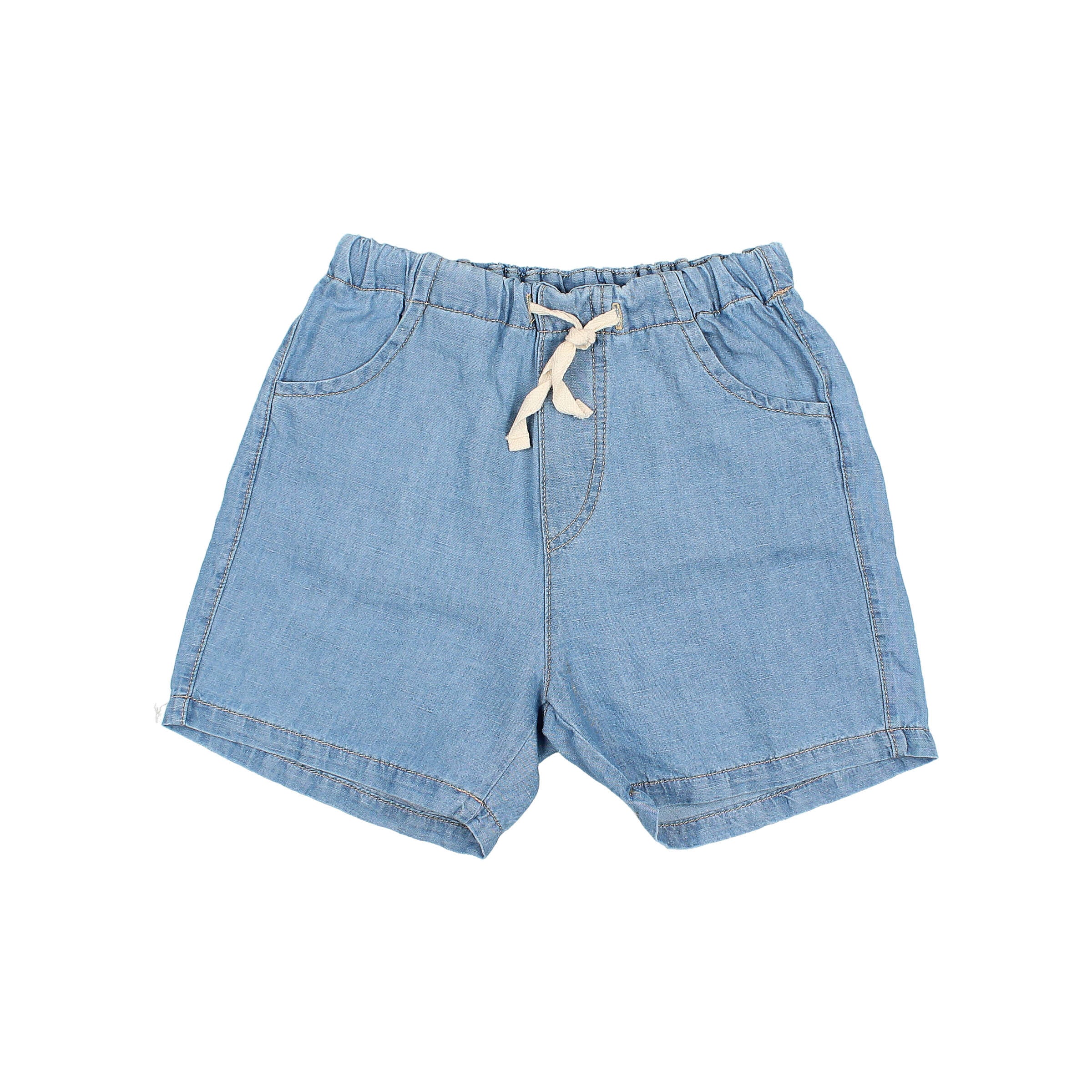 Buho - kids - denim linen shorts - washed denim
