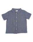 Buho - kids - linen ss shirt - blue stone