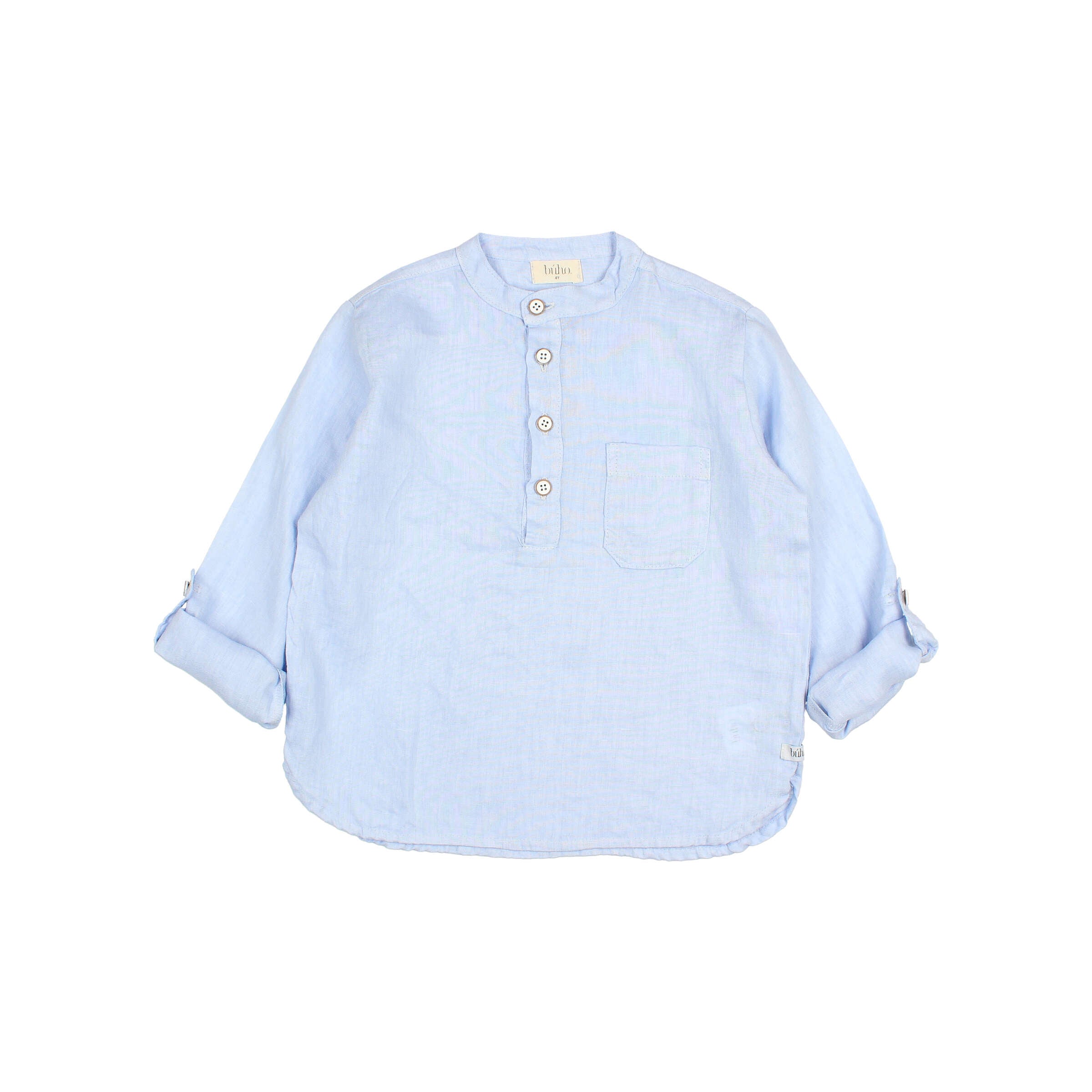 Buho - kids - linen kurta shirt - placid blue