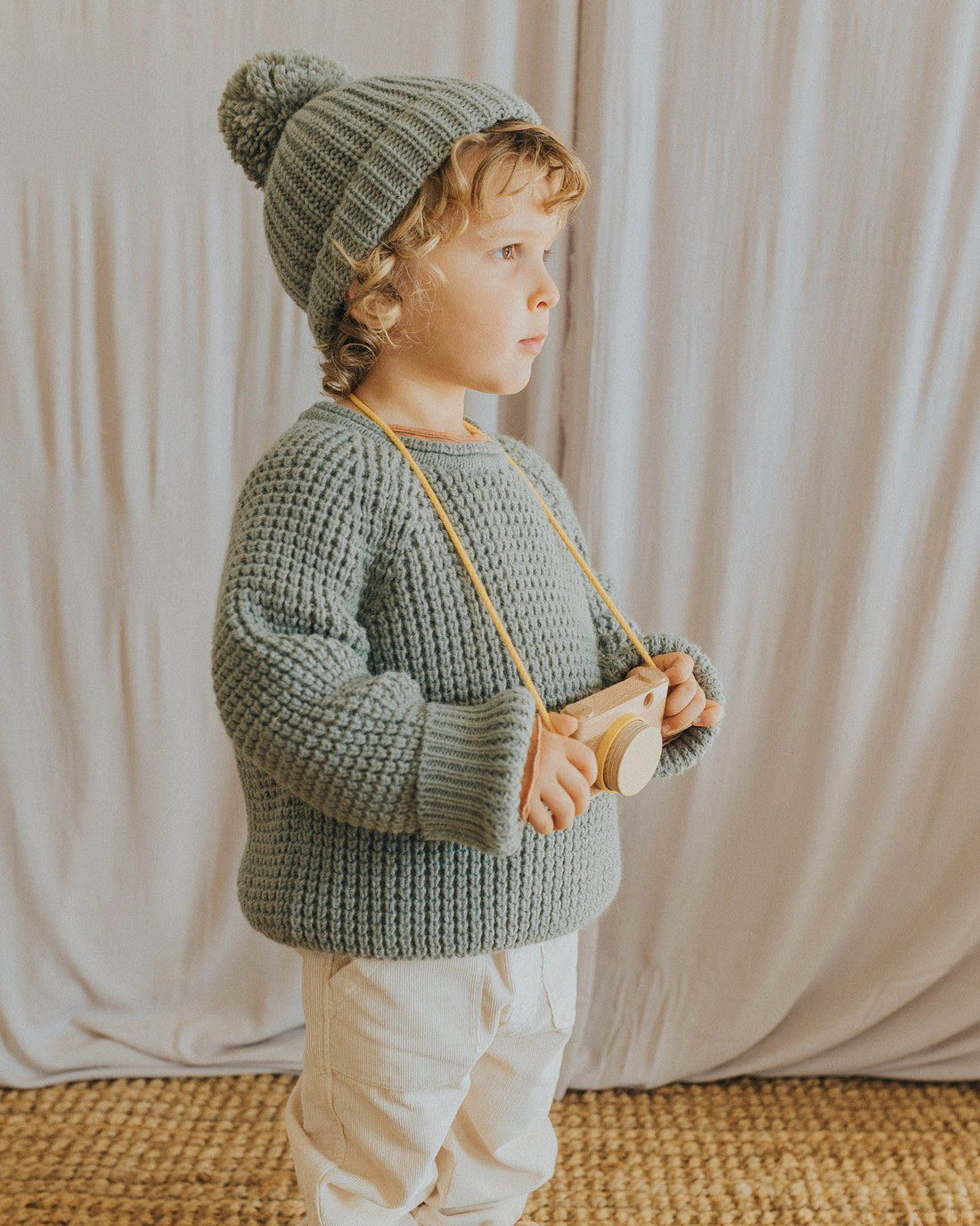 Buho - kids - soft knit jumper - eucalyptus