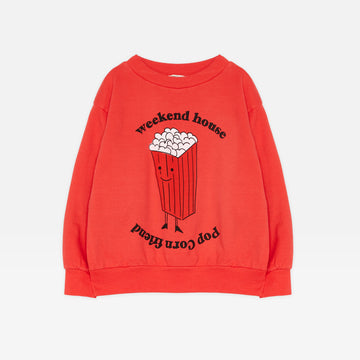Weekend house kids - popcorn sweatshirt - red