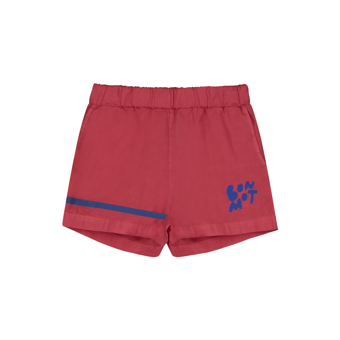 Bonmot - kids shorts - bottom stripe - red