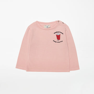 Weekend house kids - baby - porpcorn ls t-shirt - rose
