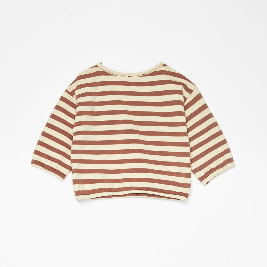 Weekend house kids - baby - dog stripes sweatshirt - sand