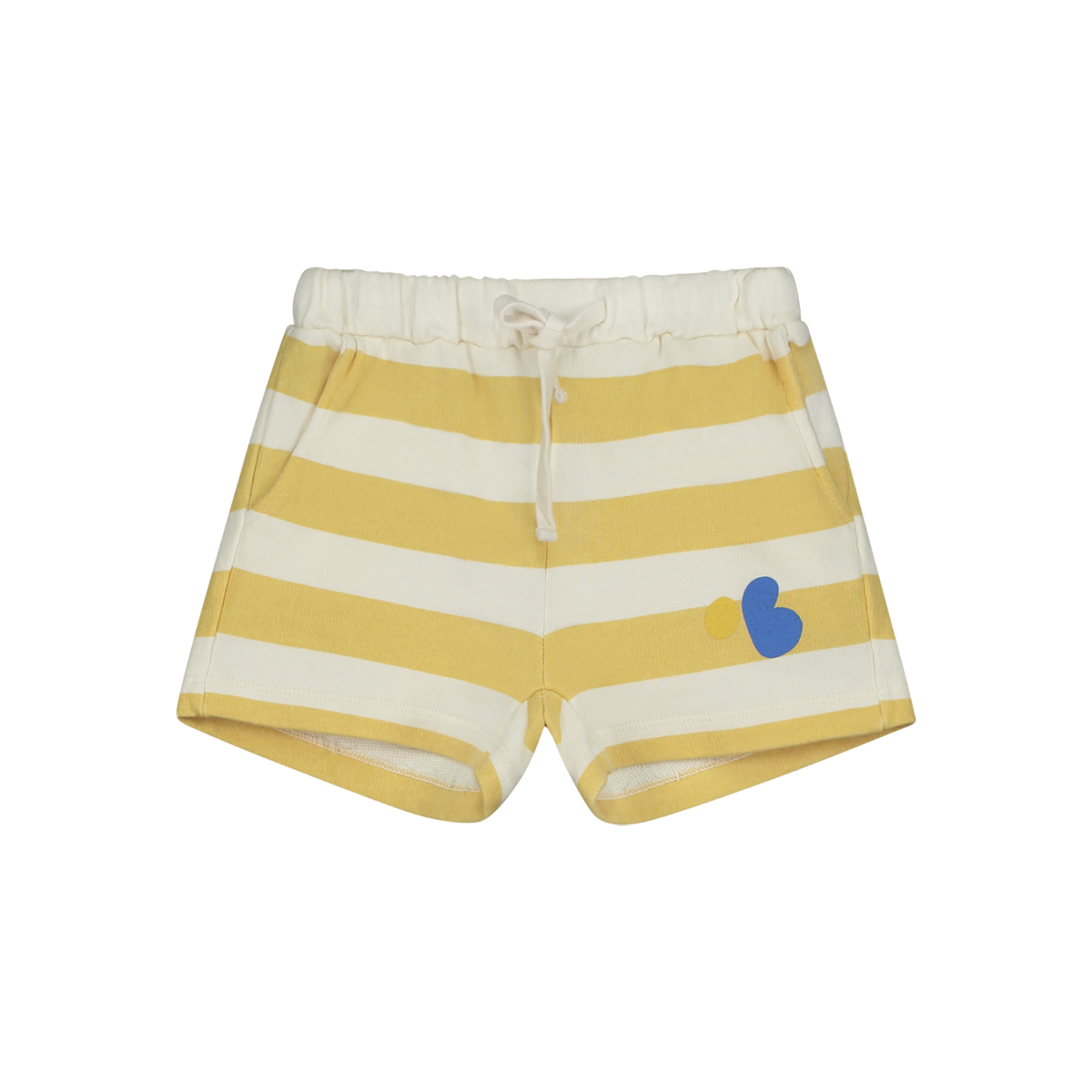 Bonmot - shorts - allover wide stripes - ivory &amp; yellow