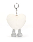 Jellycat - Amuseables - cream heart bag charm