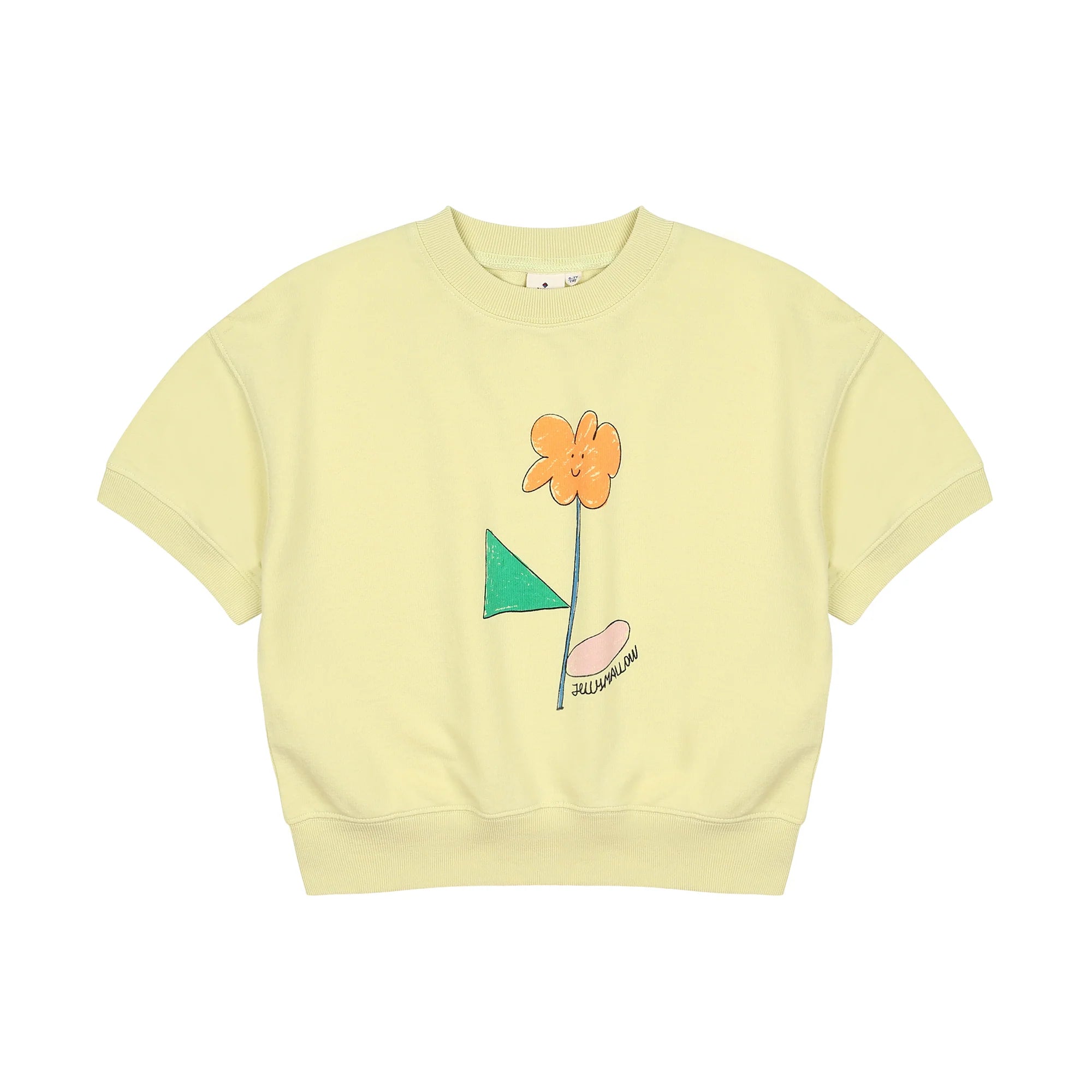 Jelly Mallow - orange flower short sweatshirt
