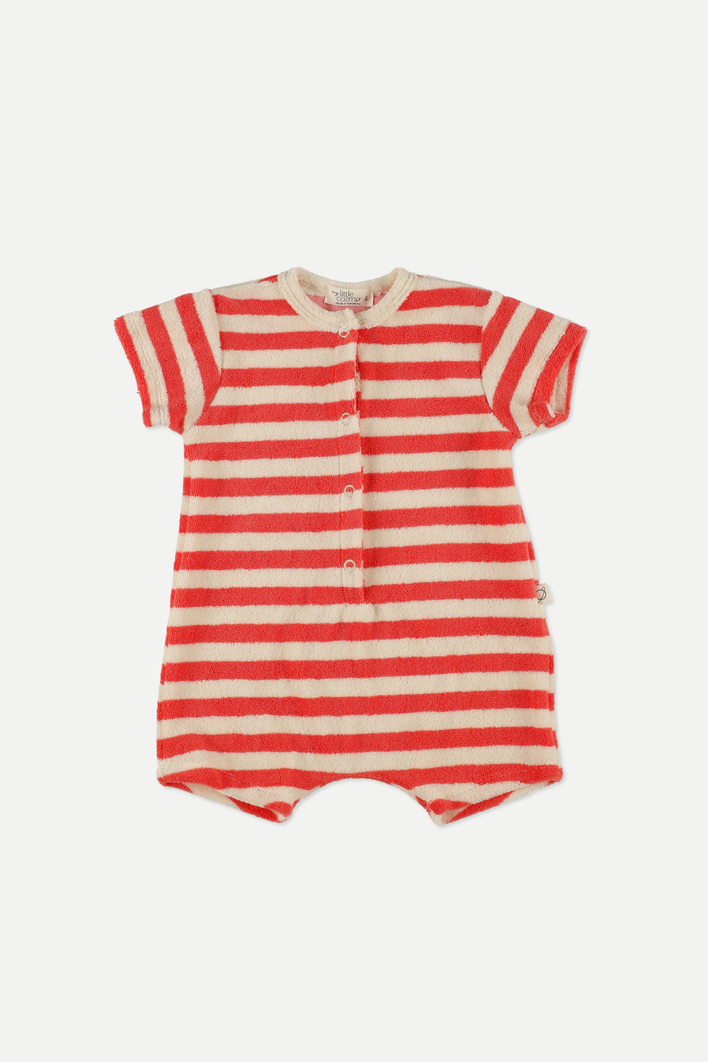 My little cozmo - archer269 - terry stripes romper - ruby