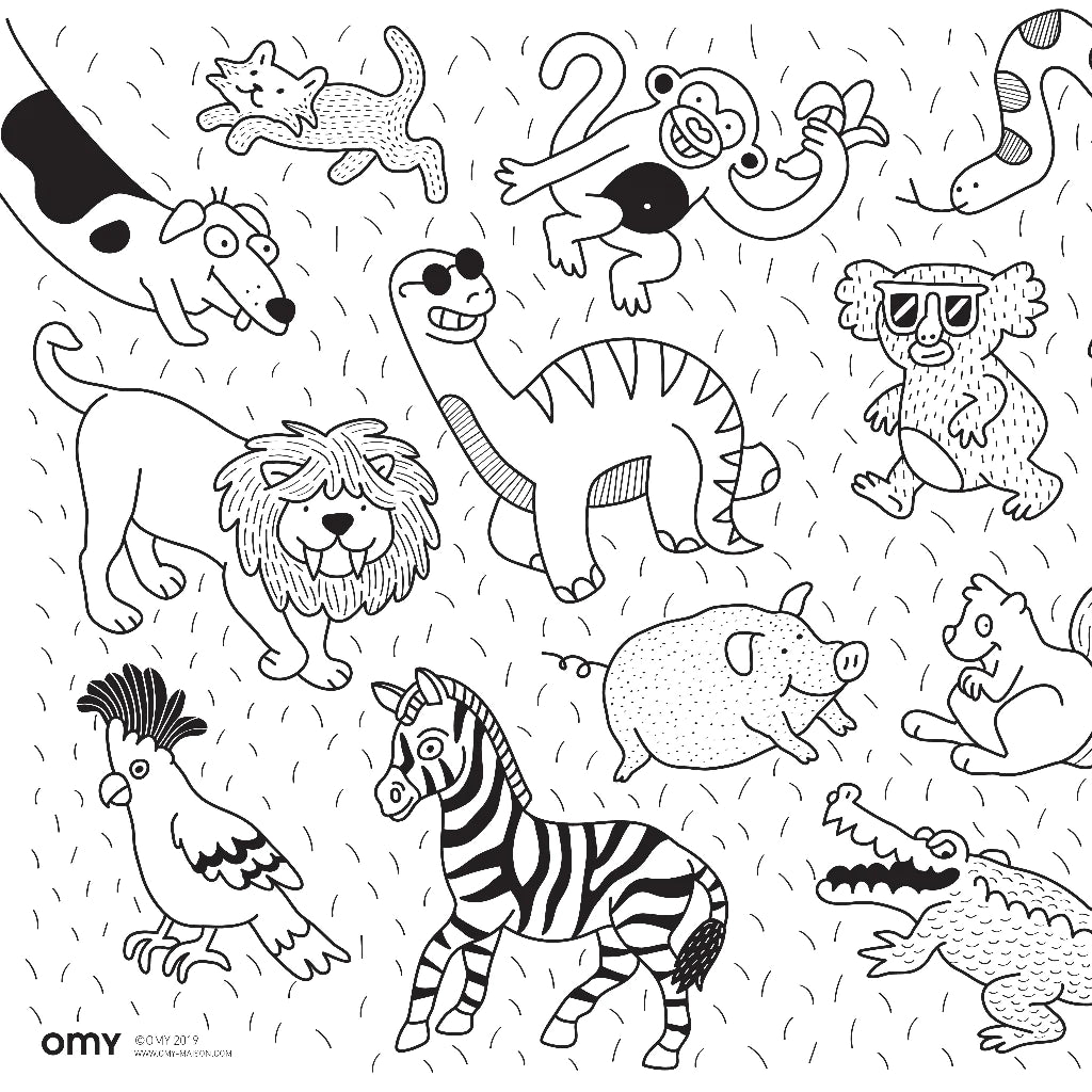 Omy - pocket colouring poster - animals