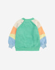 Bobo Choses - baby - green colorblock terry sweatshirt