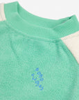 Bobo Choses - baby - green colorblock terry sweatshirt