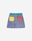 Bobo Choses - kids - colorblock denim skirt