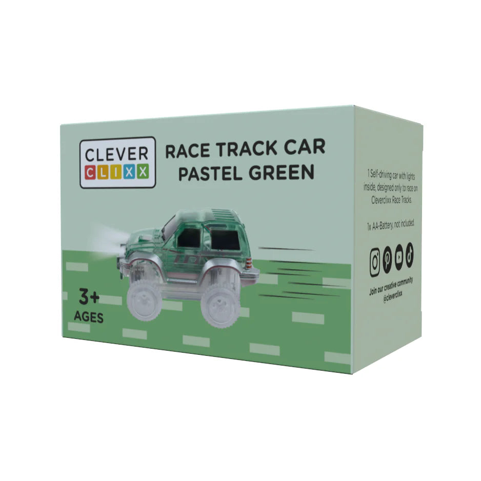 CleverClixx - race track car - pastel green