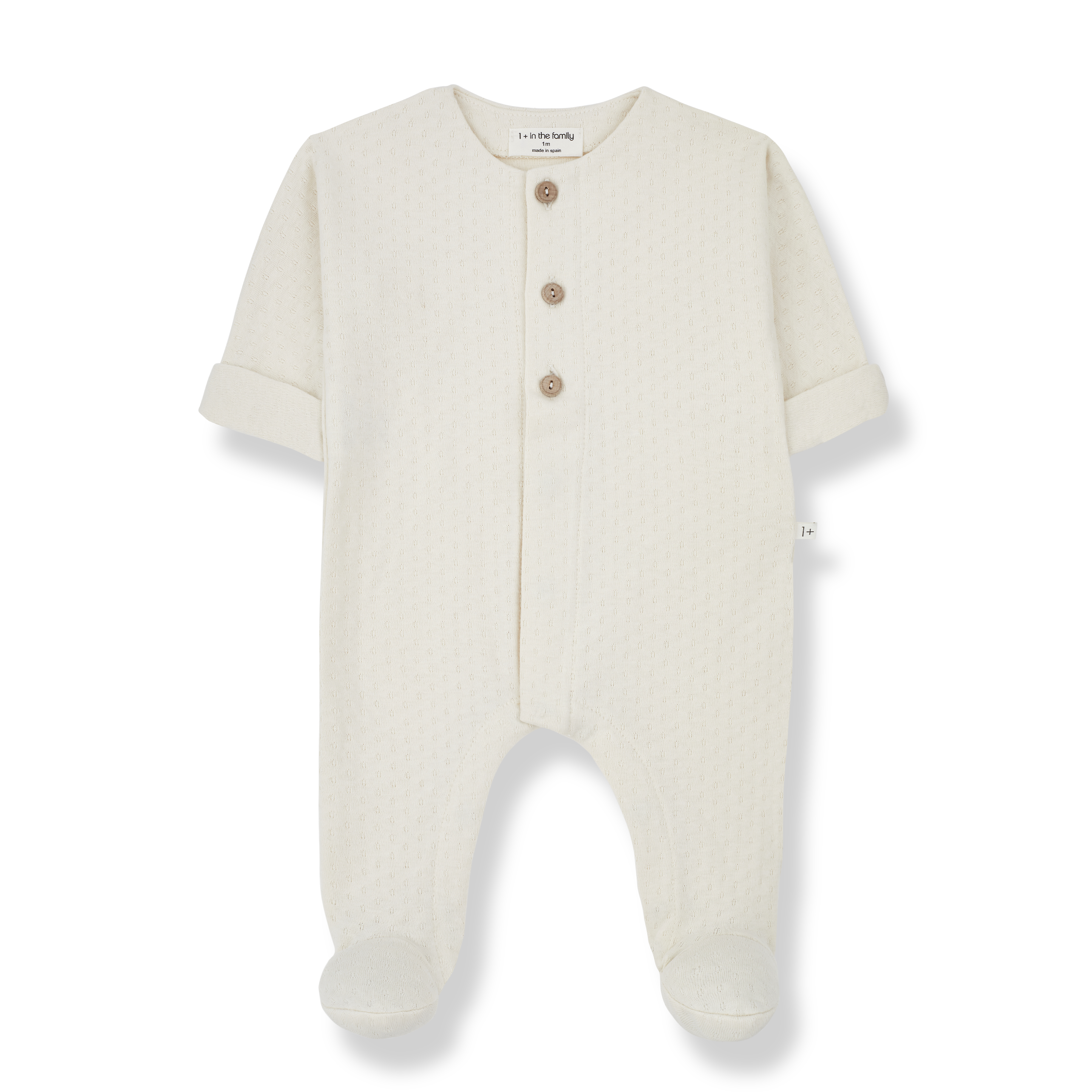 1+ in the family - charlot - jumpsuit with feet - ivory
