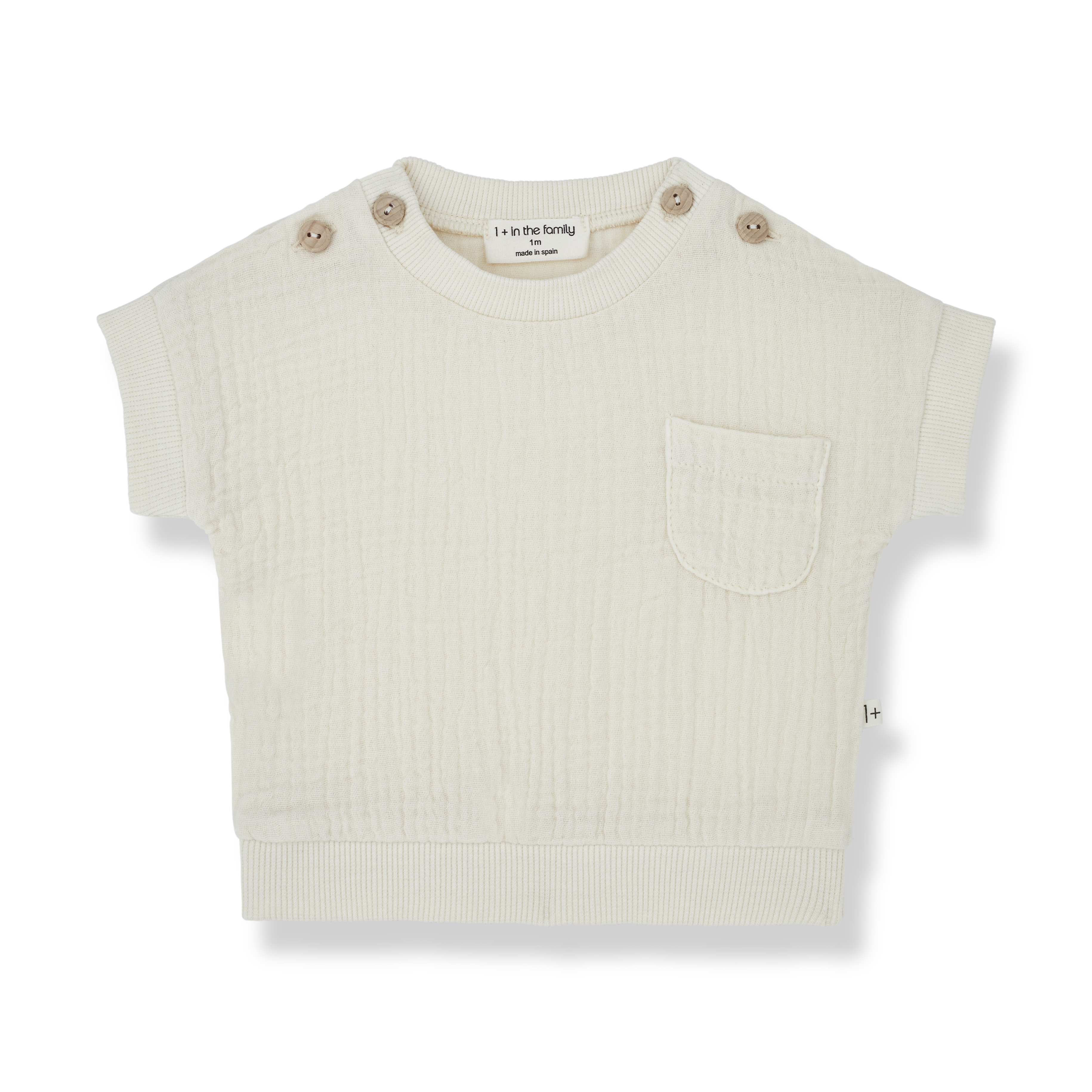 1+ in the family - daniele - muslin t-shirt - ivory
