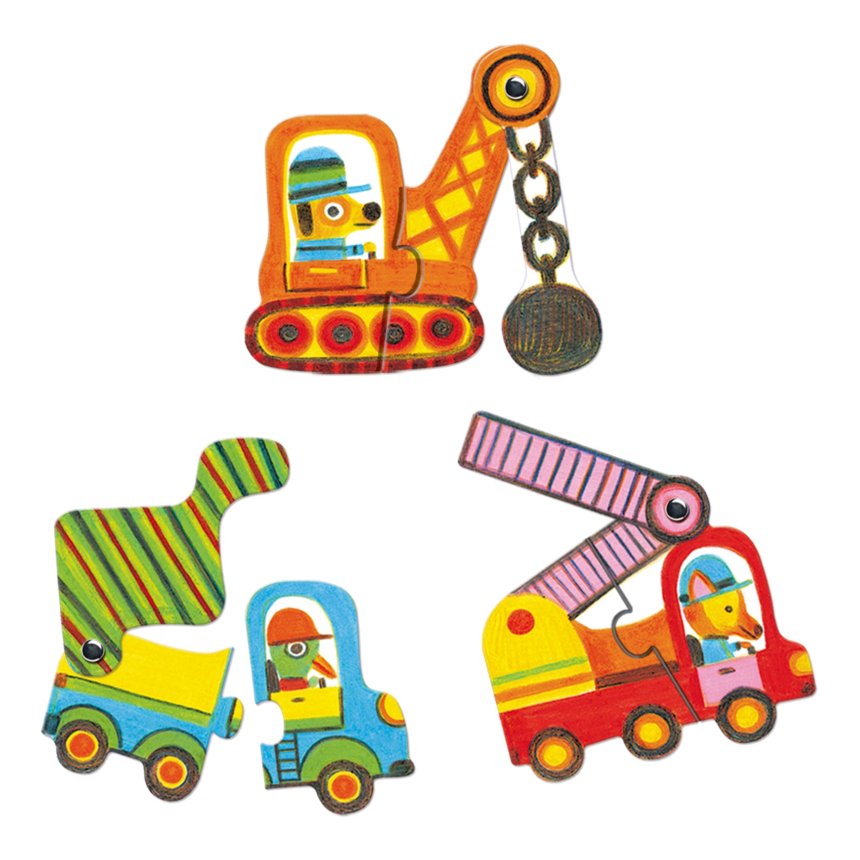 Djeco - puzzle - duo vehicules