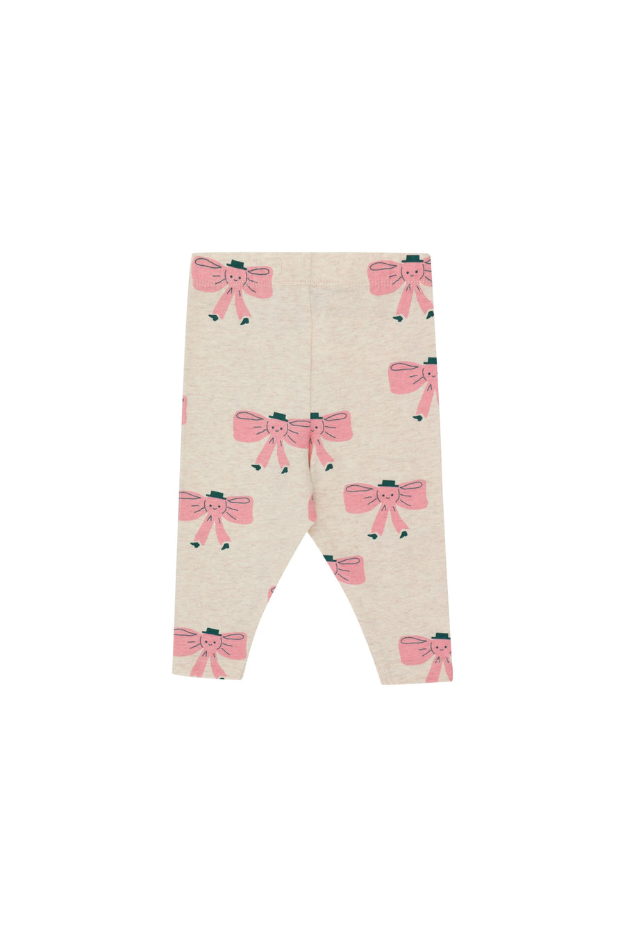 Tiny Cottons - bow baby pants - light cream heather